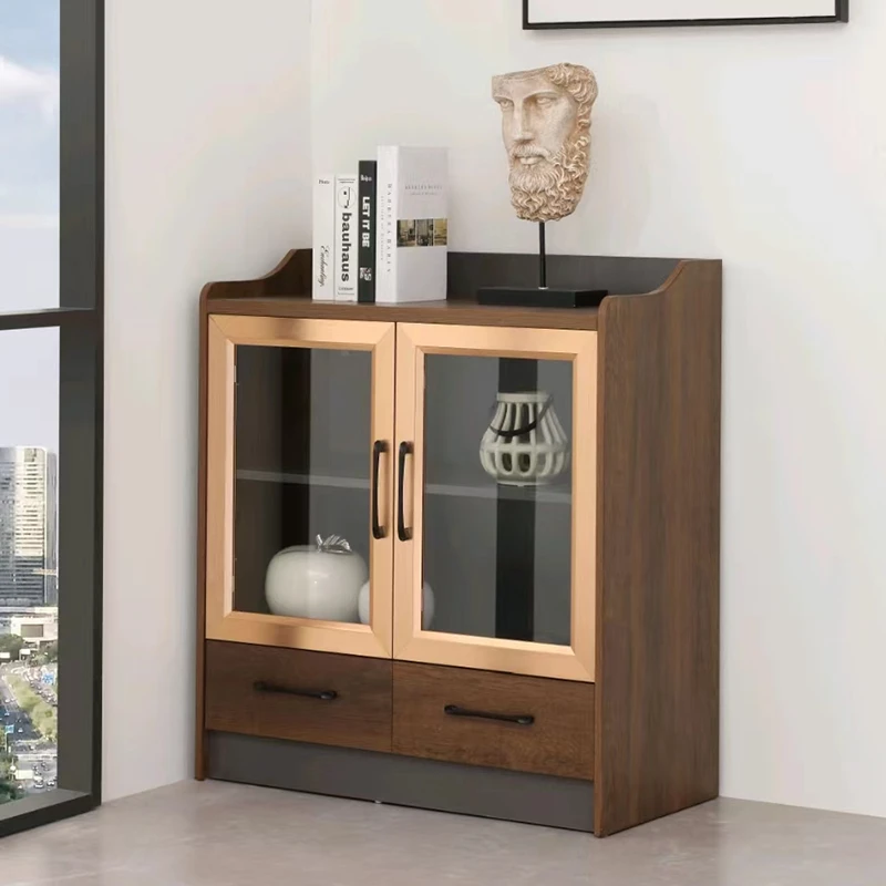 Elegant Tea Cabinet with Glass Doors - Two Glass Doors Showcase your Collection in Style