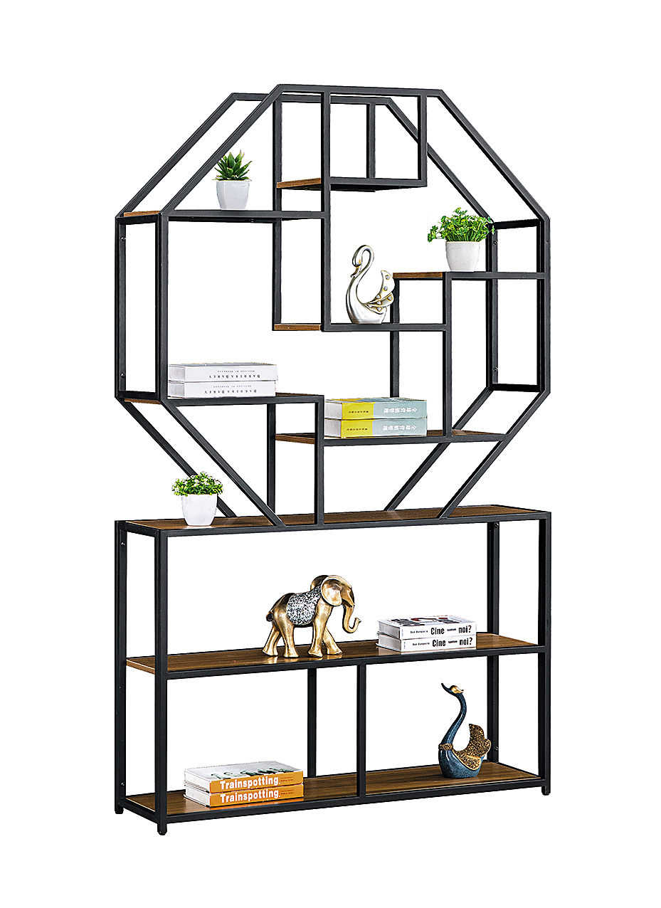 Steel and wood combined with antique shelf multi-layer combination supplier