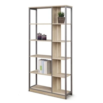 Modern Apricot Ten Compartment Bookcase，Antique Shelf for Office