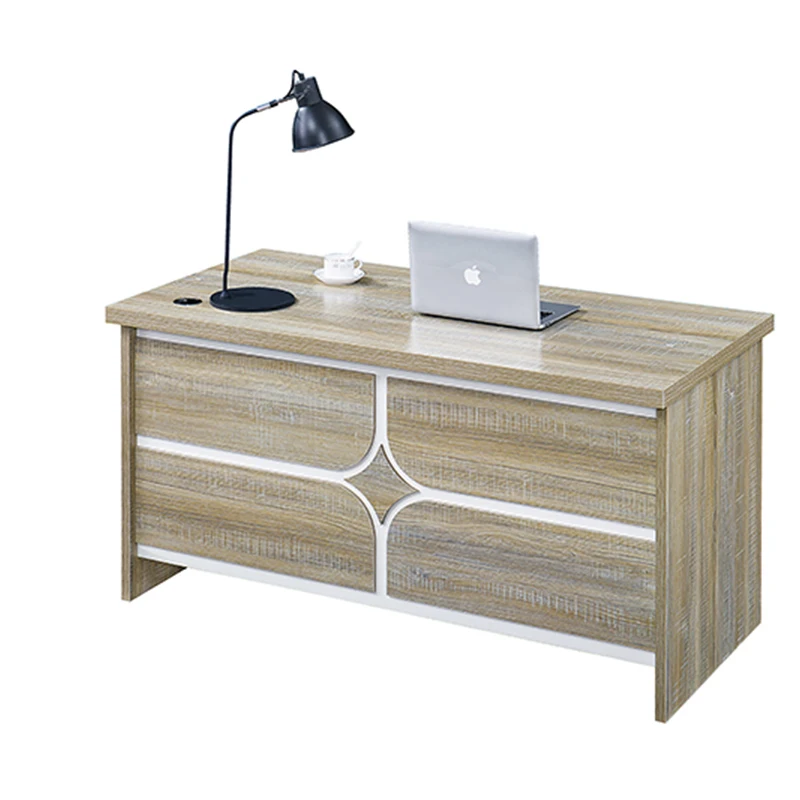 Factory Direct Sale Simple staff desk in apricot color with drawers