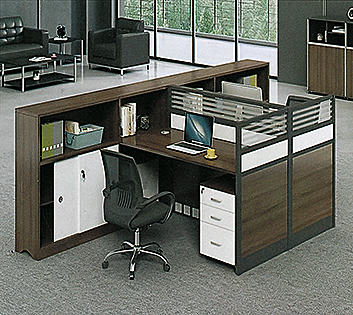 Factory Direct Sale Modern double desk with large storage for staff