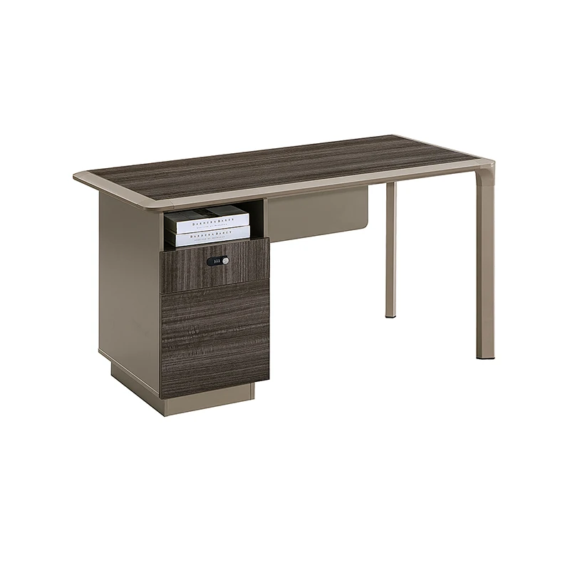 Customized professional Luxury simple exquisite desk with storage integrated