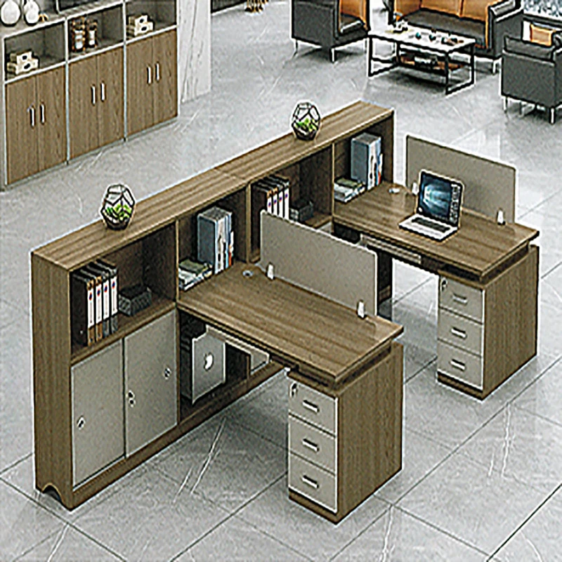 Factory Direct Sale Multi-desk with storage in one for staff China supply