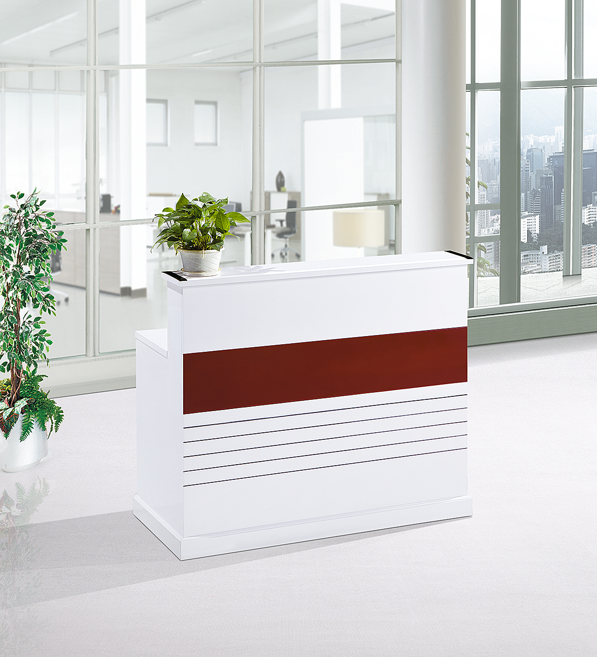 ODM OEM White stylish functional reception desks for office business supplier