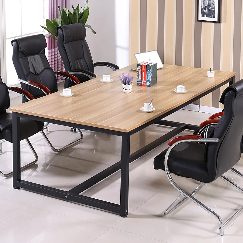 Apricot long table Modern Conference Table with iron legs for Productive Meetings