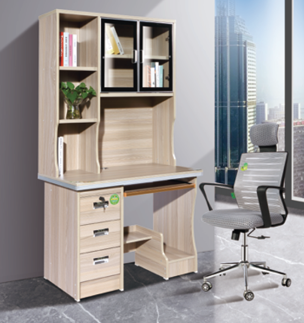 Apricot Stylish Office Computer Desk with Storage Drawers